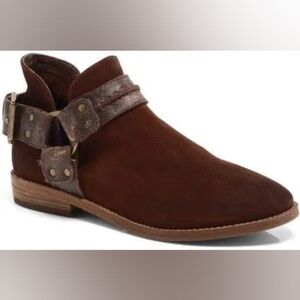 Free People Belle Harness Boots Port Royal Suede Women's New in Box